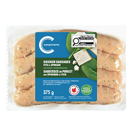 Package of Compliments Chicken, Feta and Spinach Sausage